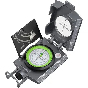 Military Compass with Carry Bag Inclinometer Multifunctional Sighting Compass Waterproof Survival Compass High Accuracy for Navigation Camping Hiking Backpacking Outdoor Activities