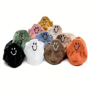 1pcs Cute Face Ankle Socks for Women - Soft & Comfortable Low-Cut Design, Smiling Face Pattern, Cute Socks Womenswear