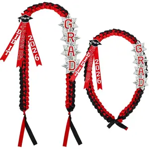 63'' Graduation Lei Necklace Class of 2026, Handmade Double Braided Money Lei with Tassel Graduation Gift