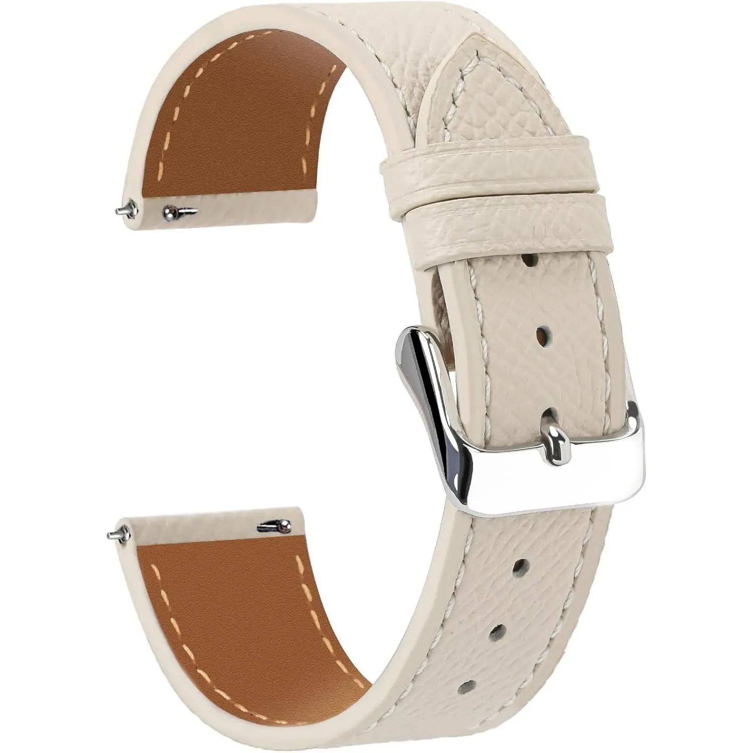 Top Grain Leather Watch Band Handmade Quick Release Thin Textured Genuine Calfskin Leather Epsom Watch Strap Replacement Band Strap 12mm 14mm 16mm 18mm 20mm 22mm Women Men