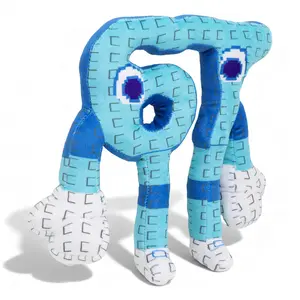 67 Plush Toy 10 Inches Soft Stuffed Number Character Inspired by Steal A Brainrot – Cute Blue Pixel-Style Plushie for Kids and Collectors (A-Number-67)