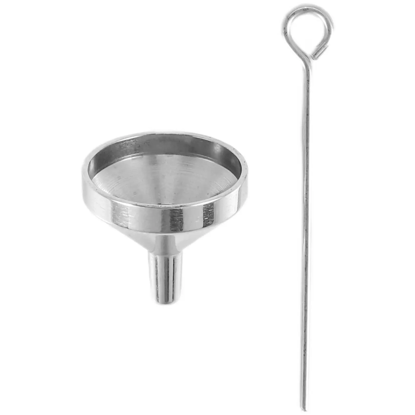 Silver Stainless Steel Mini Funnels Kit - 1.1 x 1.2 x 0.25cm Narrow Fine Bottleneck Tool, Cremation Use Ashes Keepsake Urn Filler, Automotive & Motorcycle Car Repair Assembly-Disassembly Tool, Conical Shape