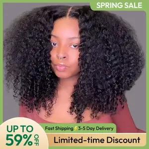 [Spring Must Have] Asteria Hair Curly 7x4 Pre Cut Ready to Go Glueless Wig Pre Bleached Lace Closure Wig Human Hair Natural Hairline Valentine Musts