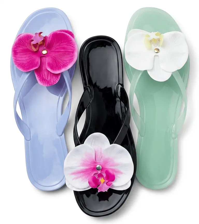 Women Jelly Flower PU Summer Flat Sippers Sandals Slides