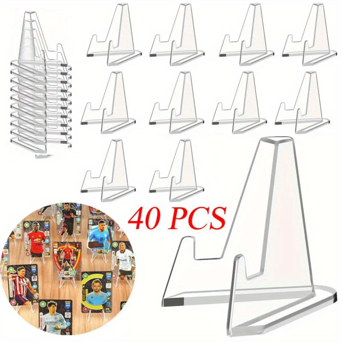 40-Pack Small Acrylic Transparent Display Stands - 2x1in Size, Stable Anti-Tipping Base, Suitable for Coins, Challenge Coins, Sports Cards, Medals, Pictures, Mobile Phones, Collectibles - Home/Office Use, Challenge Coin