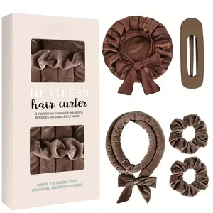 No-Heat Curler Set for Natural Sleep Curls, Simple Design Single Pack, Heatless Curling Set