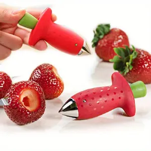 1pc, Easy-to-Use Stainless Steel Strawberry Corer For Effortless Stem Removal In The Kitchen, Fruit, Kitchen Gadget