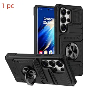 360° Rotating Stand Phone Case for Samsung Galaxy S26Ultra S25Ultra S24Ultra S23Ultra S26Plus S25Plus S24Plus S23Plus S25FE S24FE S23FE S25Edge, Credit Card Holder, Car Magnetic Mount