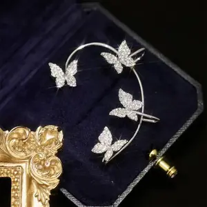 Fashion Butterfly Clip-On Earrings, Ear Hook Costume Jewelry Accessories