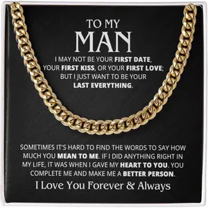 I Love You Gifts For Him Husband Boyfriend Sentimental Gifts From Wife Girlfriend To My Man Birthday Gift Ideas Cuban Link Chain Necklace Jewelry For Anniversary Christmas Valentines Day Personalized Present For Men