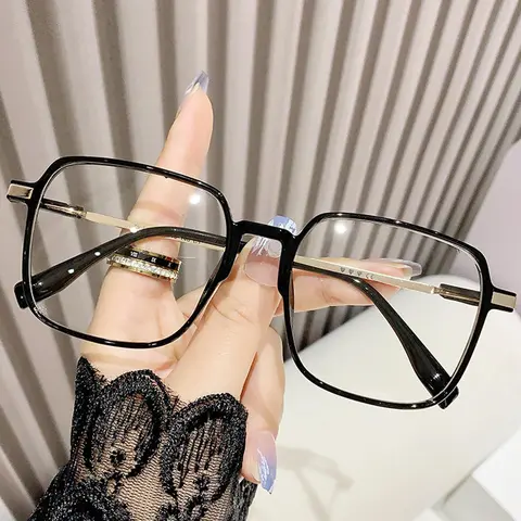 Simple Anti-blue Light Square Frame Eyeglasses for Women & Men, 1 Pair Fashion Eyeglasses for Work, Daily Clothing Decor, Perfect for Student Daily Use, Stylish Square Frames, Trendy Casual Eyeglasses, Fashionable Frames Glasses, Everyday Eyewear
