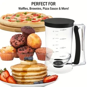 Pancake Batter Dispenser with Squeeze Handle, 4 Cup Pancake Maker for Crepes Waffles Muffins, Baking Tool Bakeware for Home Cooking