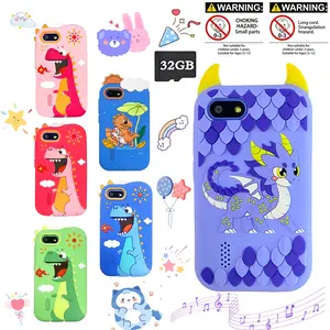 2026 Trending Dinosaur Kids Smart Toy Phone, 2.8 HD Touch Screen Dual Camera for Selfie, With 32GB , Educational Game Multi-Function, Multi-Language, Long Battery Life, Silicone Cartoon Case, Top Gift for Boys Girls Age 3-10