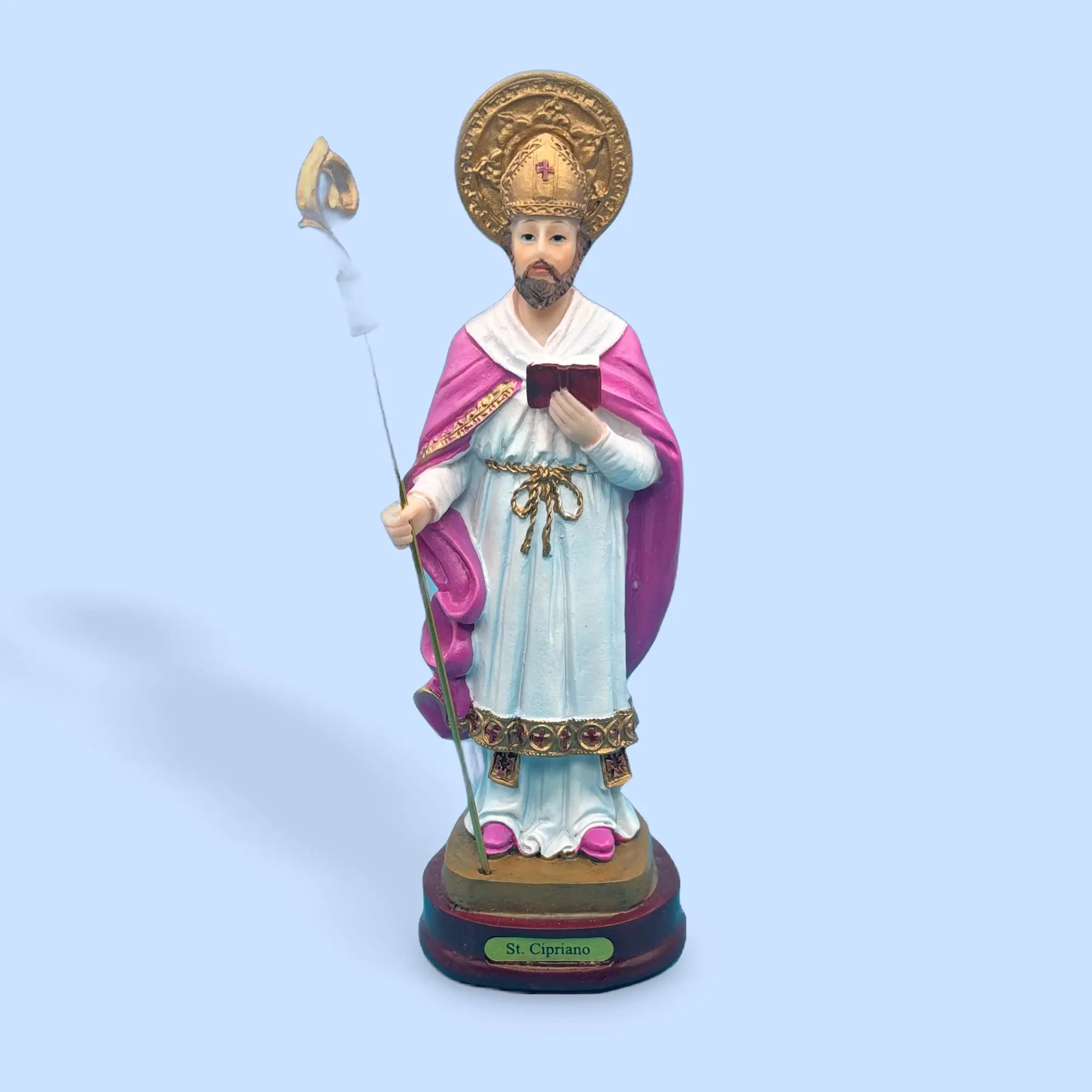 6-Inch San Cipriano Powerful Sorcerer Statue, Decor Ornaments, Miniature Figures Statues, Religious Collectibles, Home Supplies for Overcoming Challenges in Witchcraft Traditions