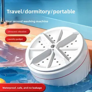 Portable Mini Washing Machine with Spiral Impeller Chassis for Travel Dormitory Waterproof Safe No Leakage Laundry Gadget