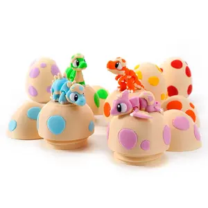 12-Piece Set, 3D Printed Adorable Pet Dinosaur Models, Includes 6 Dragon Eggs + 6 Dinosaurs, Bendable Joints, Home Office Desk Decor, Figurine Decor, Ornaments