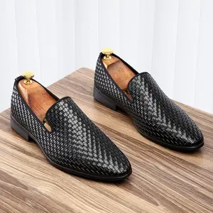 Men's PU Loafers - Non-Slip Business Casual Shoes in Extended Sizes