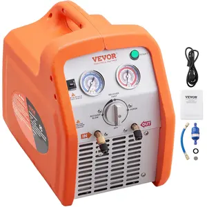 【fathersdaygift】VEVOR 1 HP Refrigerant Recovery Machine - Dual Cylinder Portable AC Recovery Machine with High Pressure Protection 120V 60Hz Recovery Machine HVAC for Vapor Liquid Refrigerant, Car Air Conditioning