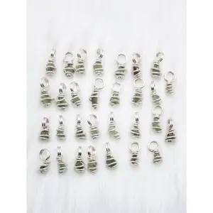 *WHOLESALE Small-Med Moldavite Pendants in Silver Plated Copper Wire