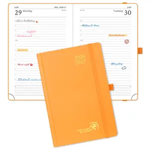 Hardcover A5 Size Daily Planner 2026-2027 with Hourly Schedule (8AM–8PM), Time Blocking Academic Planner, One Page Per Day, Student & Work Productivity Agenda