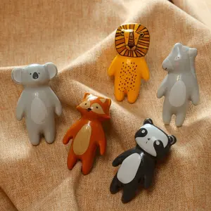 2024Cartoon Furniture Handles Animal Drawer Knob Ceramic Drawer Knobs Handles for Cabinets and Drawer Lion Panda Fox Youngsters Handle2025