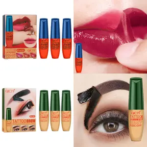 Three-Piece Set - Peel-Off Tattoo Lip Gloss with a Matte Finish, Long-Lasting Waterproof Lip Color, Featuring a Trio of Shades for All Skin Types