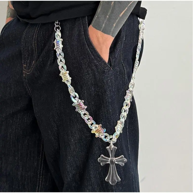 Transparent resin pendant, acrylic personalized irregular-shaped pendant, hip-hop accessory necklace