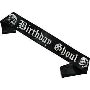 Birthday Ghoul Sash, Gothic Birthday Sash, Halloween HBD Girl Accessories, Goth, Spooky, Emo Bday Decorations