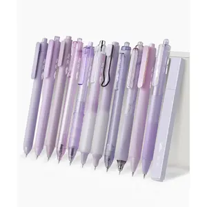 - Gel  Set, 12 Pack, Pastel Purple , 1 x Aesthetic Highlighter, 0.5mm Purple s with Black Ink