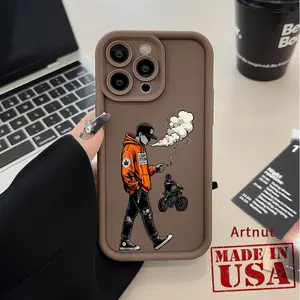 Compatible for iPhone 16 Pro Max 15 14 Plus 16E 13 12 Mini 11 Promax X XS XR xsmax Case Street Fashion Pattern TPU Silicone Raised Edges Camera Protection Phone Cover for Boy