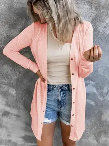 Women's Long Lightweight Breathable Casual Versatile Sun Protection Long Sleeve Cardigan, Loose-Fitting All Seasons Fashion Knitwear