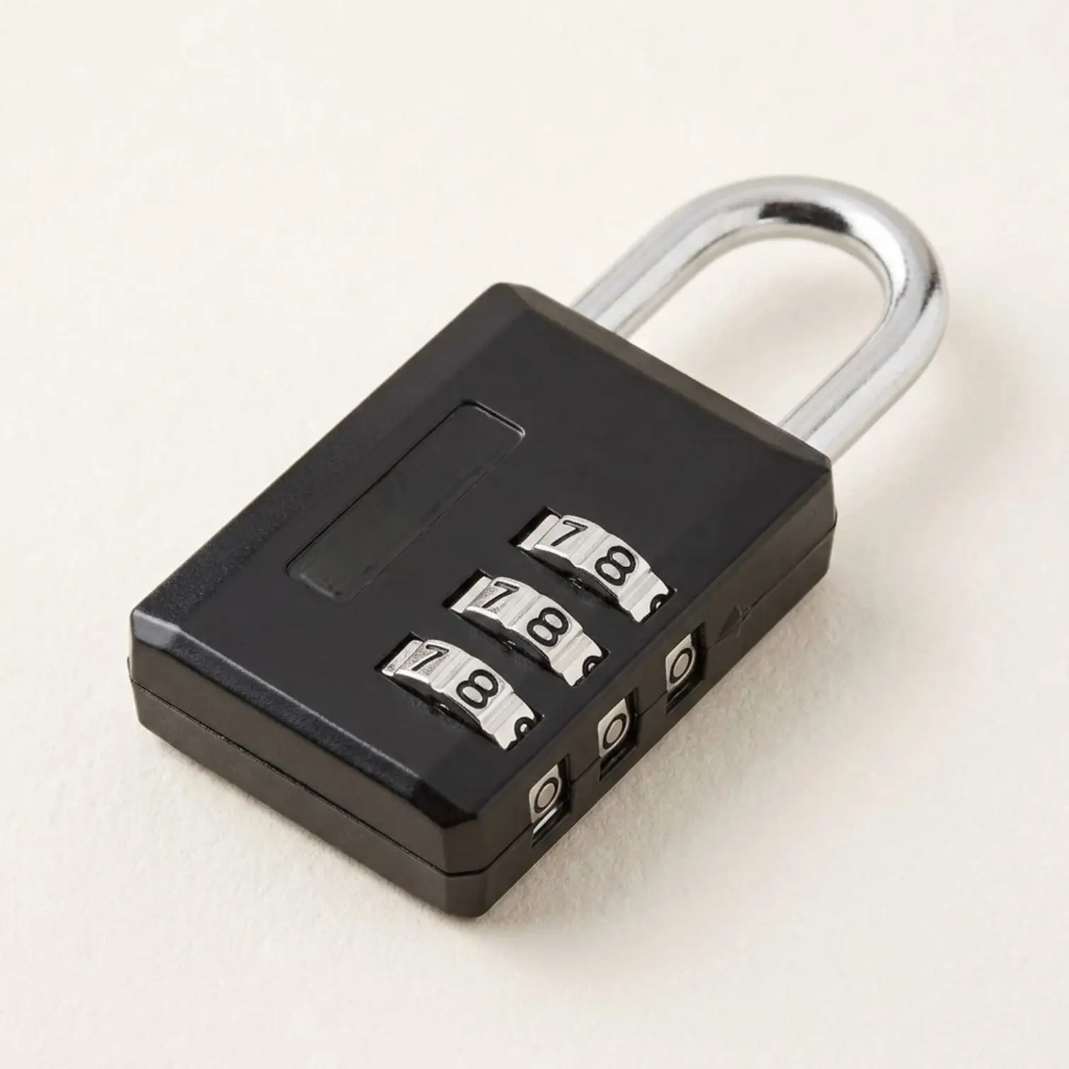 Black 3 Digit Combination Padlock for Gym Locker, Luggage & Backpack – Resettable Metal Lock for Cabinets, Travel Bags, Storage Cases & School Lockers, Compact Keyless Combination Lock for Everyday Use