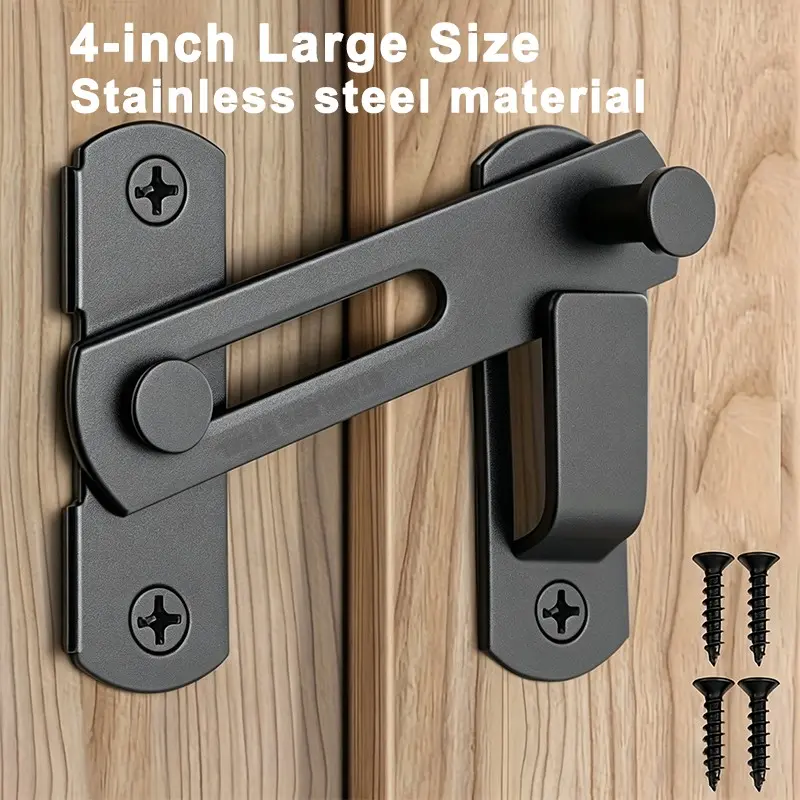 Commercial stainless steel sliding barn door lock Secure Latch Closure Safety Locks For Doors Door Hardware Lock System -durable, suitable for pet rooms, garages, bathrooms, windows, outdoor-home security upgrades, compatible with a variety of door types