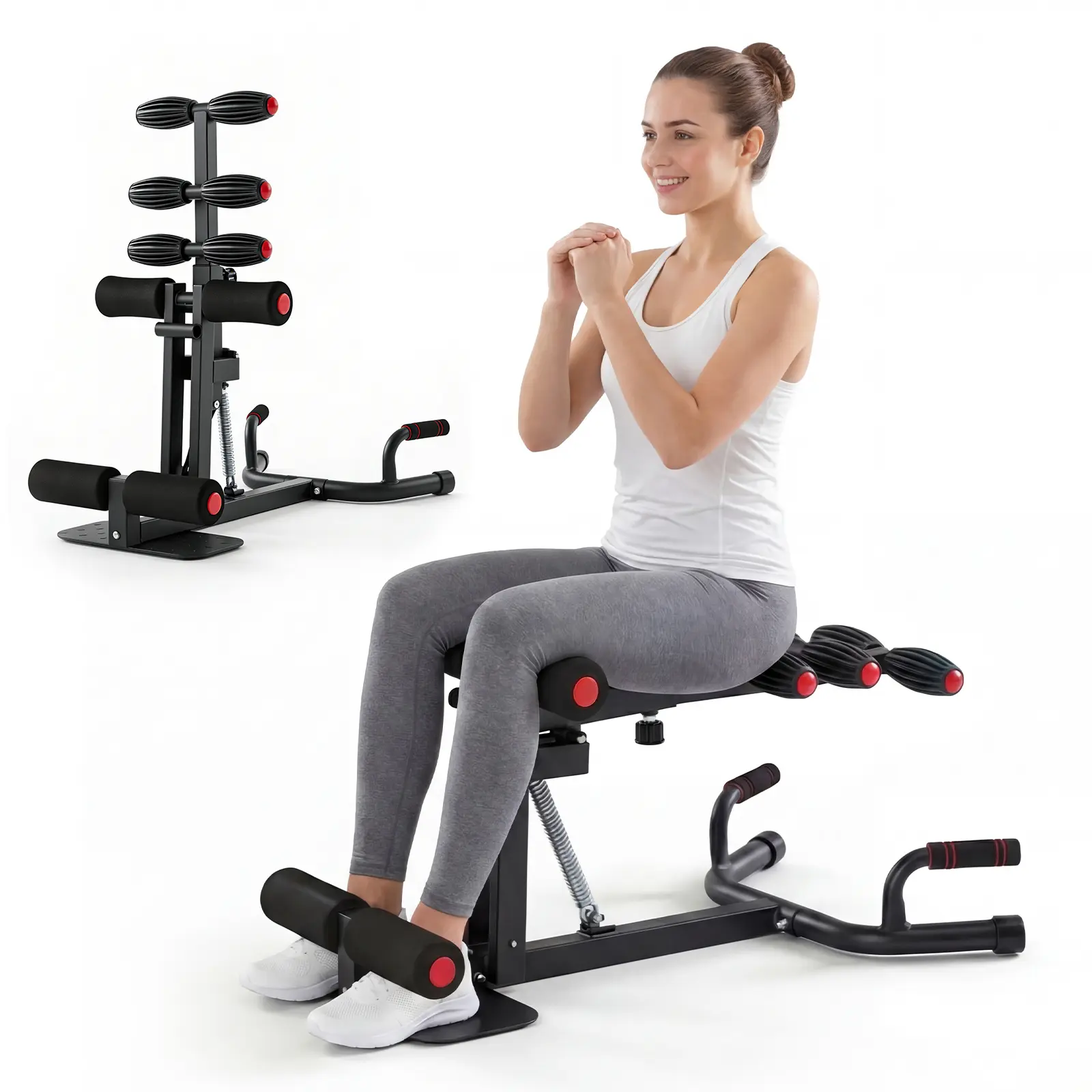Sweetcrispy Adjustable Squat Machine and Glute Trainer, Durable Multi-Use Strength Training Equipment for Home Gym, Leg, Core & Push-Up Workouts, At Home Glute Workout Equipment, Functional, Legs & Core, Sturdy, Home Gyms