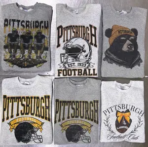 Pittsburgh Football Pullover Vintage Football Spirit Animal Tee Skeleton Sports Mens Sweatshirt Casual Unisex Crewneck Top