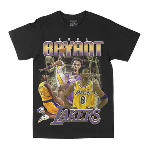 Kobe Bryant Crazy 8's Graphic Tee, Y2K Rap Streetwear T-Shirt, Unisex Crew Neck, Vintage Hip-Hop Graphic, Sports Style, Casual Cotton Fit