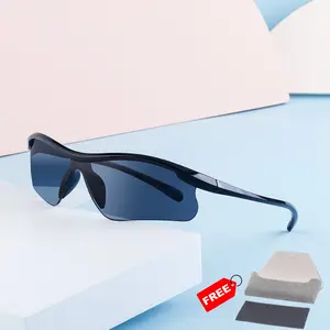 European and American Outdoor Sports Cycling Glasses, Windproof Goggles, Sunglasses, Trendy Full-Frame Eyewear, Includes Handmade Leather Case