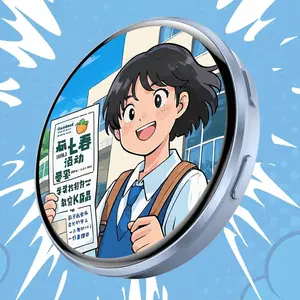 Anime E-Badge Display Pin Dynamic Electronic Smart Cyber Badge Merchandise Digital Display Dynamic Gift For Otaku Fans Friends