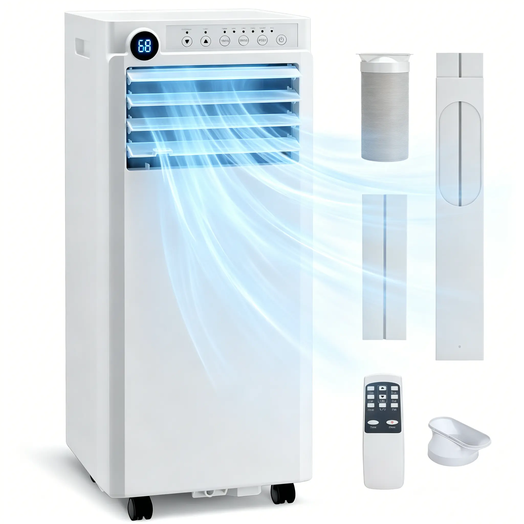 OP-8000 BTU Portable Air Conditioner - 3-in-1 Cooling, Dehumidifier & Fan - Covers up to 350 Sq. Ft - Quiet Operation, Sleep Mode, 24H Timer, Remote, Window Kit - Ideal for Bedroom, Office, Dorm