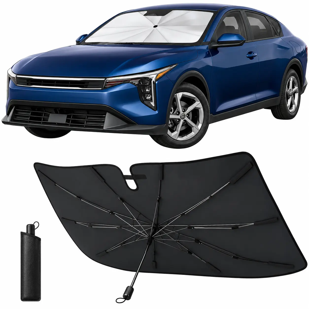 Car Windshield Sun Shade,Foldable Car Shade Umbrella for Blocking Sunlight & Insulating Heat,Portable Windshield Cover Sun Shades Cars Interior Accessories for Cars SUVs