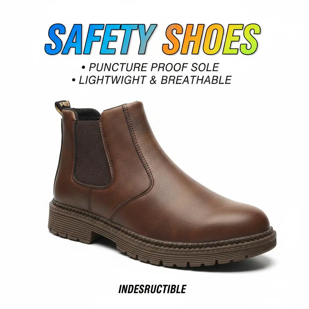 Splash Resistant Work Shoes Unisex, Waterproof Safety Sneakers, Anti Slip, Puncture Proof and Smash Resistant for Gardening, Farm Work and Landscaping