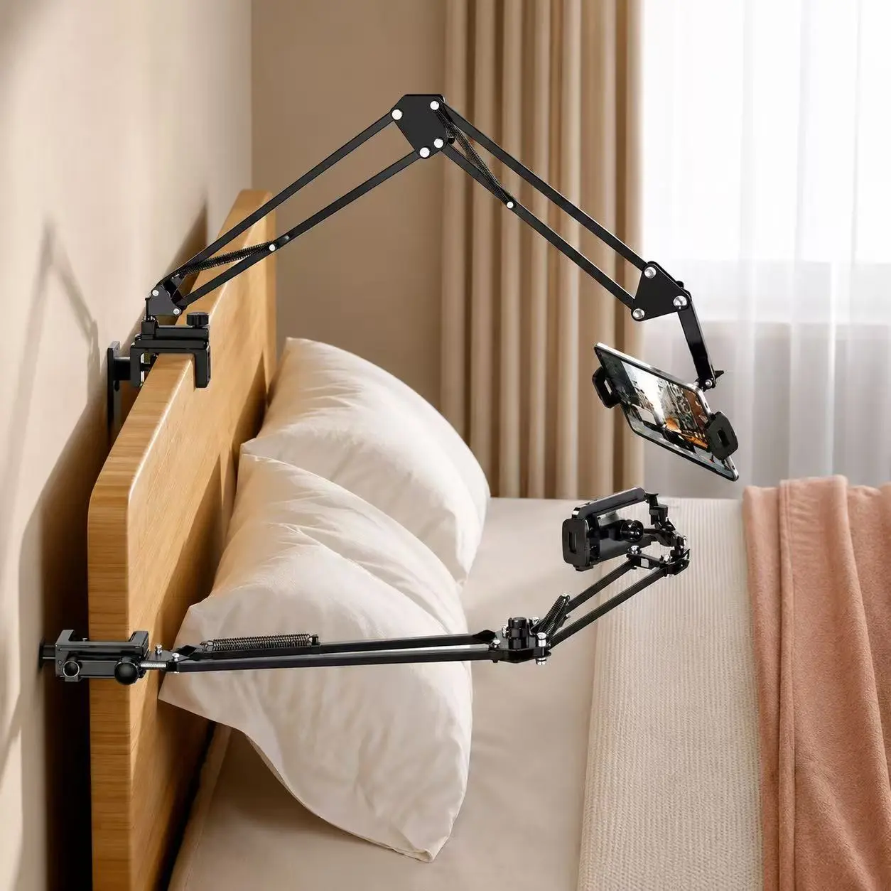 Extended desktop stand, long-arm tablet stand, bedside desktop stand, suitable for iPad and smartphones; hands-free phone holder, headboard stand, mechanical arm stand Computer