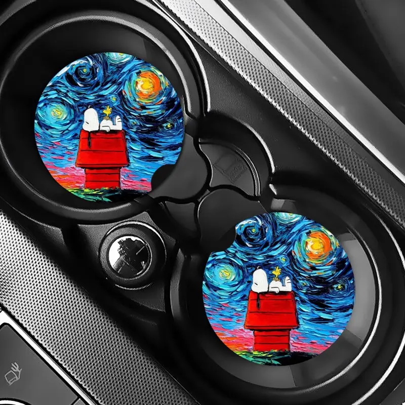 Dog Image Car Coaster Set Dog Image Car Coaster Set