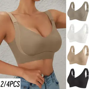 ZS 2/4PCS NEW EssElegance Push-Up Seamless Bra Set - Adjustable Straps & Wire-Free Support for Daily Wear, Ultra-Soft Breathable Fabric Bra