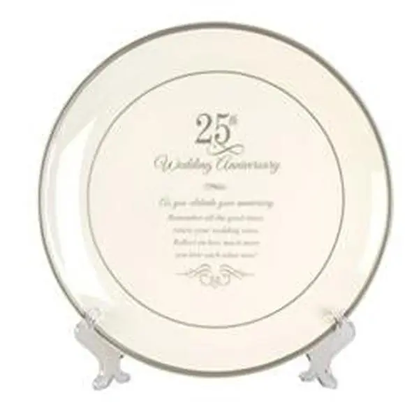 Dicksons PLT-113 12 in. 25th Wedding Anniversary Decorative Plate