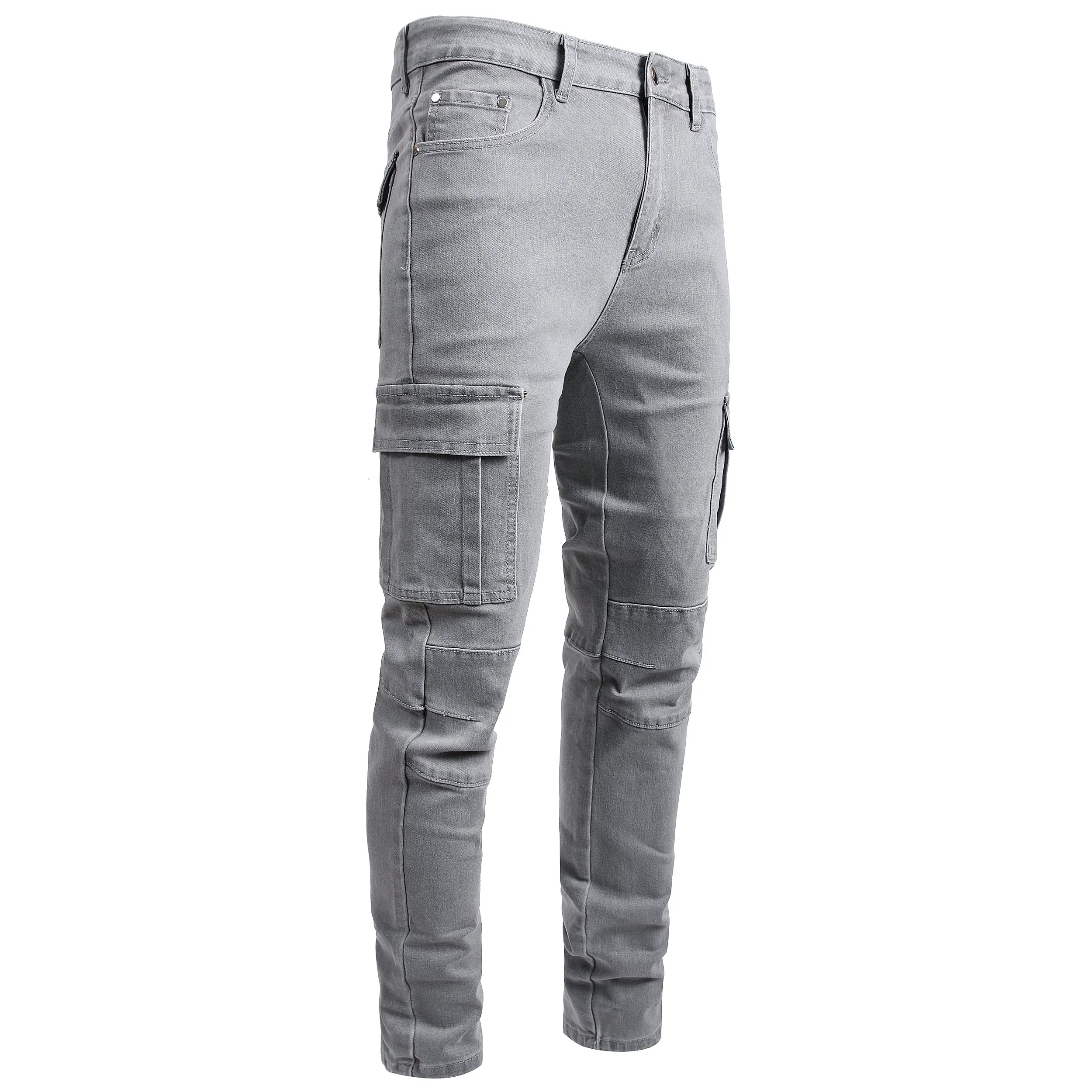 JUNBAOSS Men's Slim Fit Stretch Jeans Cargo Skinny Jeans for Men, Distressed Straight Leg Fashion Casual Comfort Flex Waist Denim Pants, Menswear Trouser Streetwear Jean with Plain Pockets backtoschool
