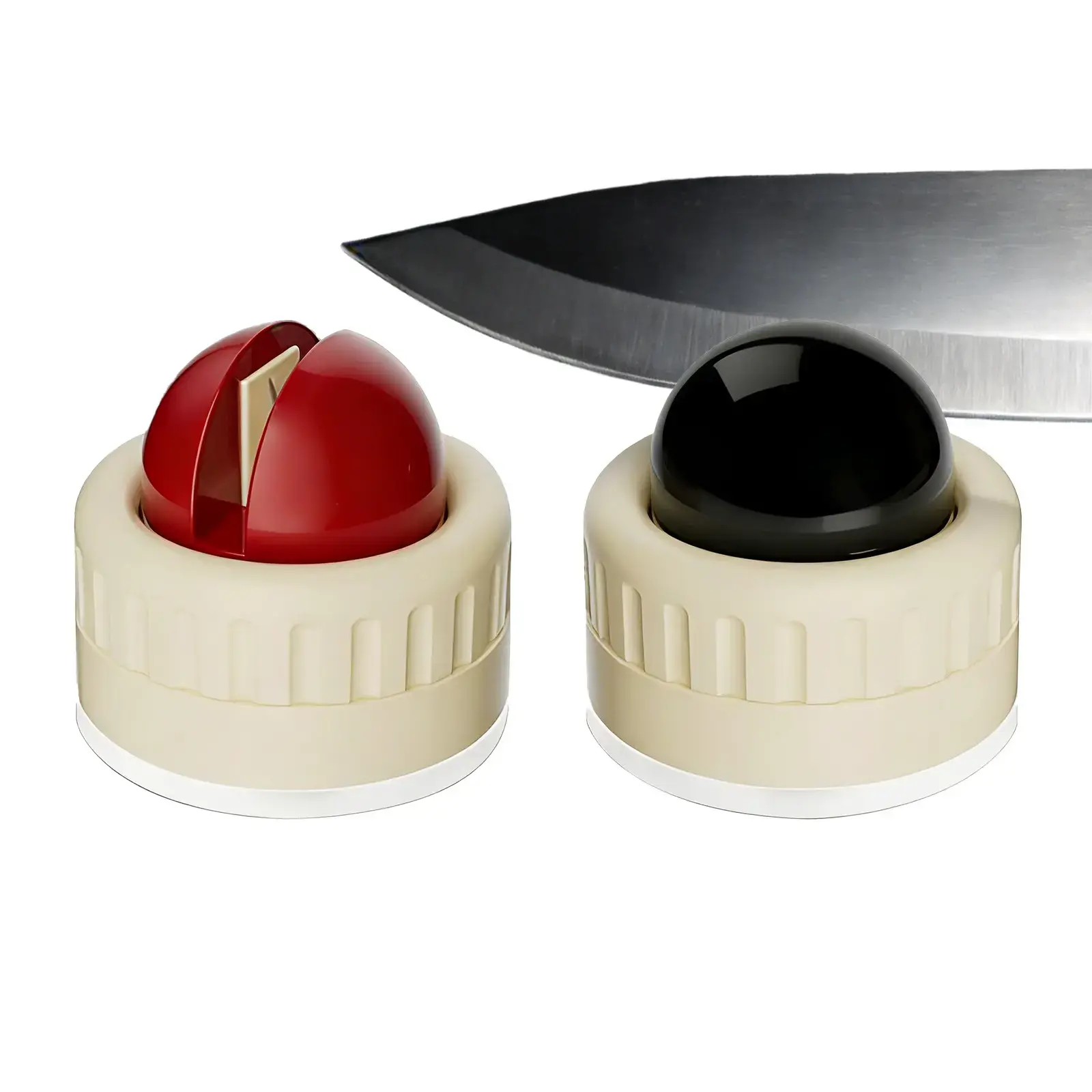 2pcs Knife Sharpener | 3-Stage Portable Rapid Sharpener (with Non-Slip Suction Base) | for Kitchen Knives, Scissors, Axes & Outdoor Tools | Professional Sharpening Stone System – Multi-Functional & Easy to Use
