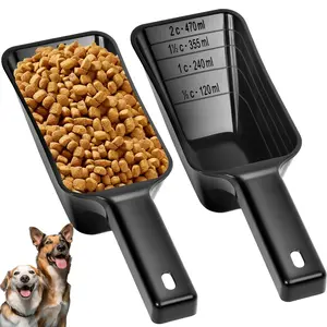 Portable Measuring Pet Food Spoon, Plastic Dog and Cat Feeding Spoon with Volume Lines, Dishwasher Safe, Accurate Measurement
