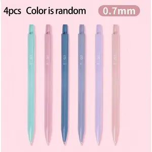 4 Pack Morandi Pure Color Mechanical Pencils 0.7mm, Mechanical Pencil Set, No Sharpening Required, with Eraser, School Stationery Gift, Random Colors, Art Supplies