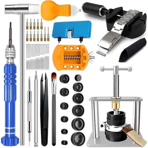 76 Pcs Watch Repair Kit,Including Watch Press Tool,Watch Battery Replacement Tool,Watch Link Removal Set,Watch Case Opener,Watch Band Replacement Tool,Watch Repair Screwdriver,Tweezers,Hand Tools Kits